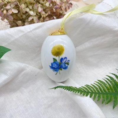 Подвес Яйцо пасхальное Hutschenreuther Ферма Теленок 8 см фарфор Германия