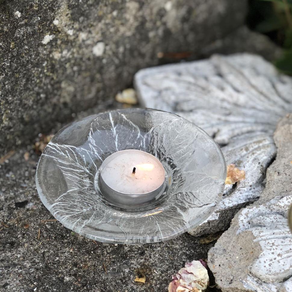 Подсвечник Kosta lov Листья 11 см хрусталь Швеция