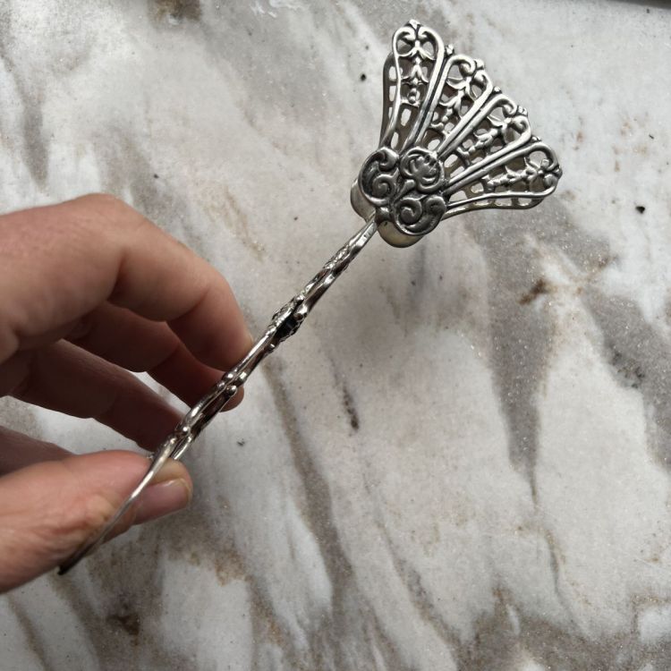 Щипцы ножницы для десерта Ажур 14 см серебро Швеция