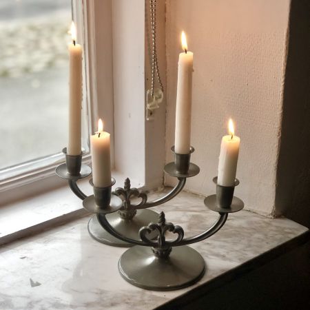 Подсвечник на две тонкие свечи, олово, Швеция