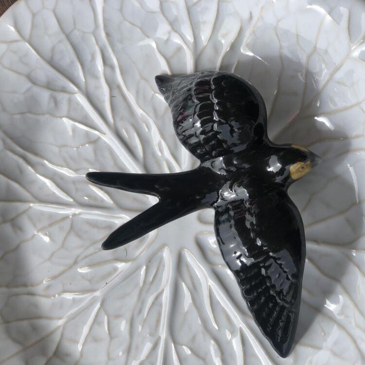 Декор настенный Ласточка черная 13 см керамика
