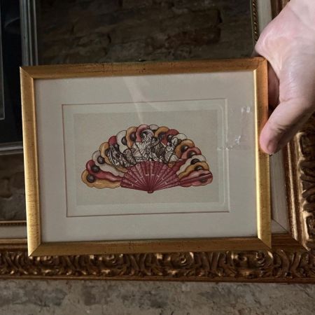 Картина репродукция Веер 18х23 см в деревянной раме