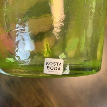 Ваза Kosta Boda Ulrika 19 см хрусталь Швеция салатовая