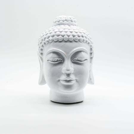 Голова Будды пластик литой белый