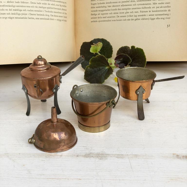 Набор детской посуды 4 предмета медь латунь