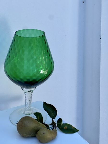 Ваза Бокал Мурано 32 см Италия витой зеленый