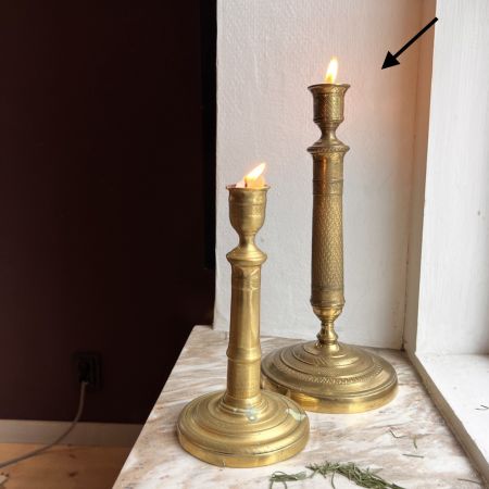 Подсвечник на 1 свечу 28 см латунь Луи 15  