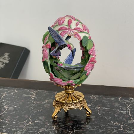 Яйцо Фаберже Колибри House of Faberge, Franklin Mint орхидея, изъян
