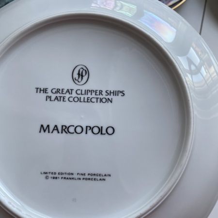 Тарелка Franklin porcelain Clipper Marco Polo 1981 23 см