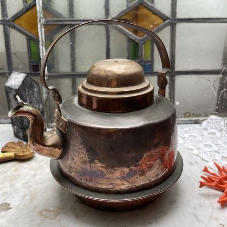 Чайник старинный с ручкой 2,4 л медь Швеция