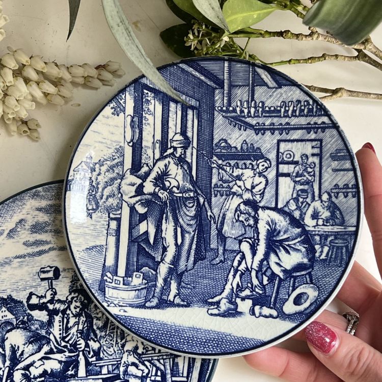 Тарелка Delfts Blauw Сапожник 15 см керамика Голландия