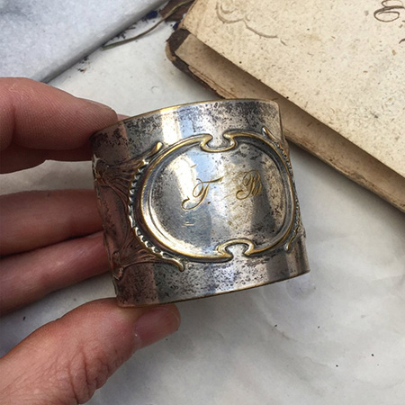 Кольцо для салфеток с гравировкой Серебрение по латуни