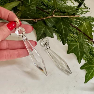 Подвес хрусталик 10 см Сосулька большая