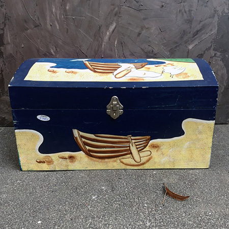 Сундук ящик деревянный с морской росписью