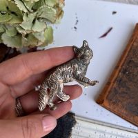 Статуэтка миниатюра Лиса 6 см мельхиор