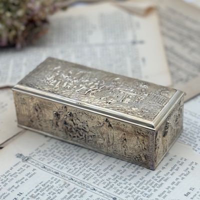 Шкатулка сигаретница 18 см серебрение 90 Голландия