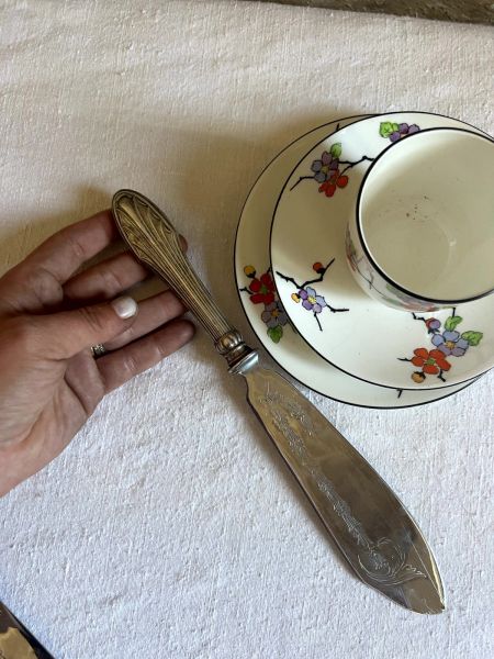 Нож сервировочный  28 см серебрение Италия