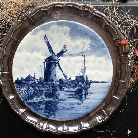 Тарелка декоративная 20 см Delft Голландия Мельница