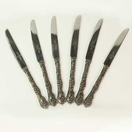 Нож паштетный Svenskt, ручка с цветами, мельхиор