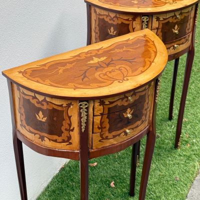 Стол консоль в дворцовом стиле 70х46 см дерево инкрустация