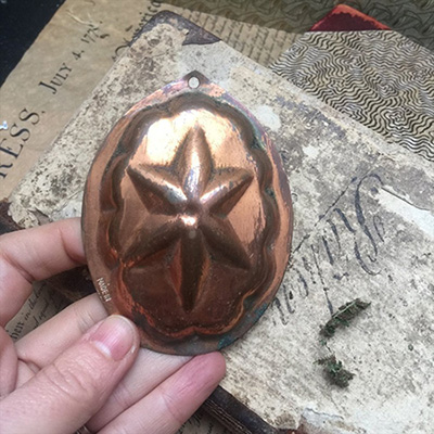 Форма для выпечки печенья Звездочка 9 см медь