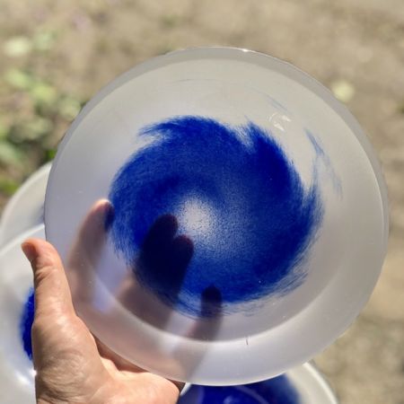 Тарелка десертная 20 см синий хрусталь 