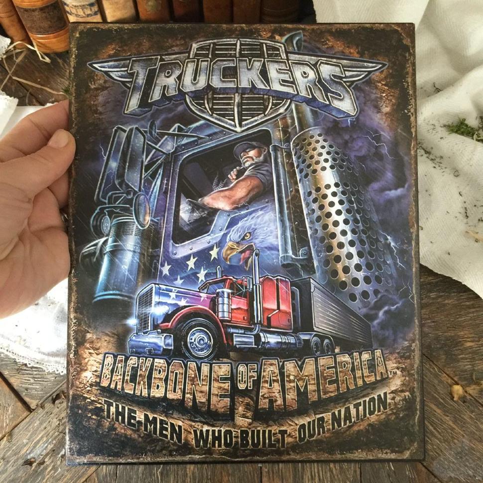 Табличка декоративная металлическая TRUCKERS