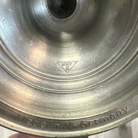Кружка пивная BMF 450 мл стекло олово серебрение Германия            