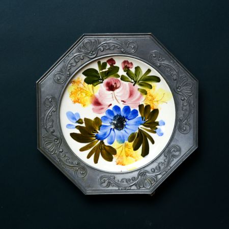 Тарелка Цветы ручная роспить 22 см