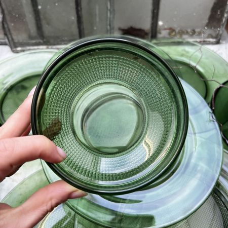 Розетка зеленая 12 см хрусталь
