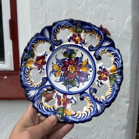 Тарелка с подвесом 21 см керамика ручная роспись Португалия
