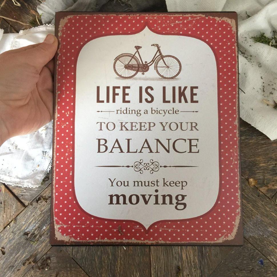 Табличка декоративная металлическая BALANCE