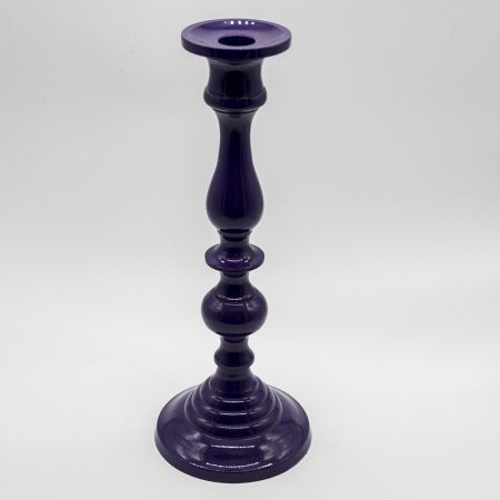 Подсвечник деревянный фиолетовый