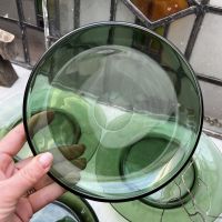 Тарелка зеленая 19 см хрусталь