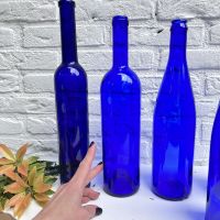 Бутыль 32 см стекло синее
