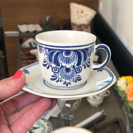 Кофейная пара синяя Delft