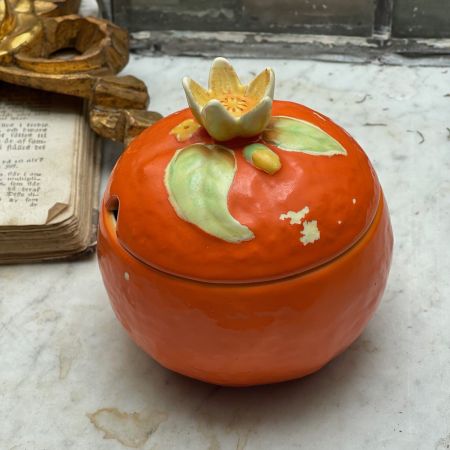 Сахарница Оранжевая 11 см керамика Англия
