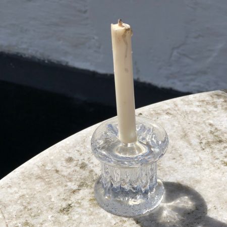 Подсвечник 5 см для тонкой свечи Колонна хрусталь Швеция