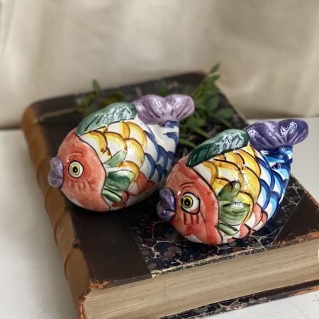 Набор для соли и перца керамика рыбки