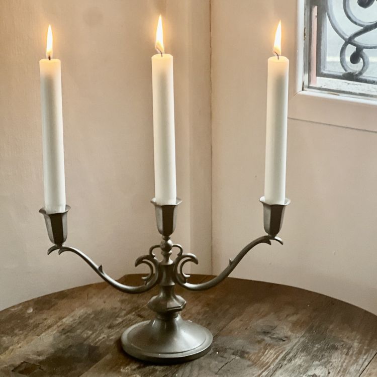 Подсвечник для трех свечей 27 см олово Швеция