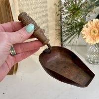 Совок каминный 16 см медь деревянная ручка