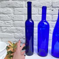 Бутыль 35 см стекло синее