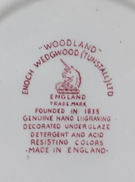 Чайная пара Enoch Wedgwood Woodland красный 220 мл Англия 