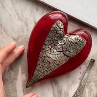 Декоративный элемент Сердце 13 см стекло деколь