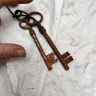 Ключ старинный металл 10 см набор 2 шт.