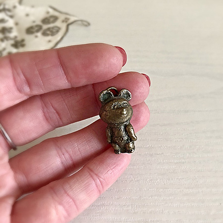 Олимпийский мишка, миниатюра подвес латунь СССР
