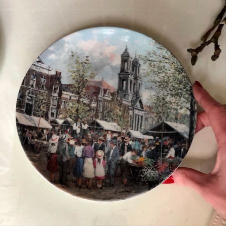 Тарелка коллекционная 1992 Амстердам площадь Голландия 