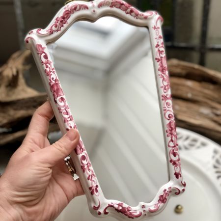 Зеркало в керамической раме, ручная роспись