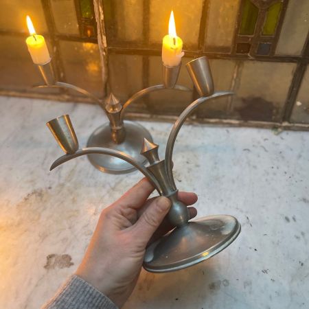 Подсвечник на две свечи HÖRNÖ олово