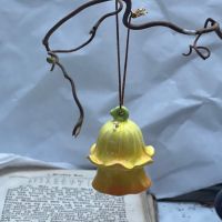 Колокольчик подвесной Цветок желтый 5 см фарфор